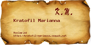 Kratofil Marianna névjegykártya